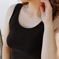 Camisole longue côtelée modal - noir