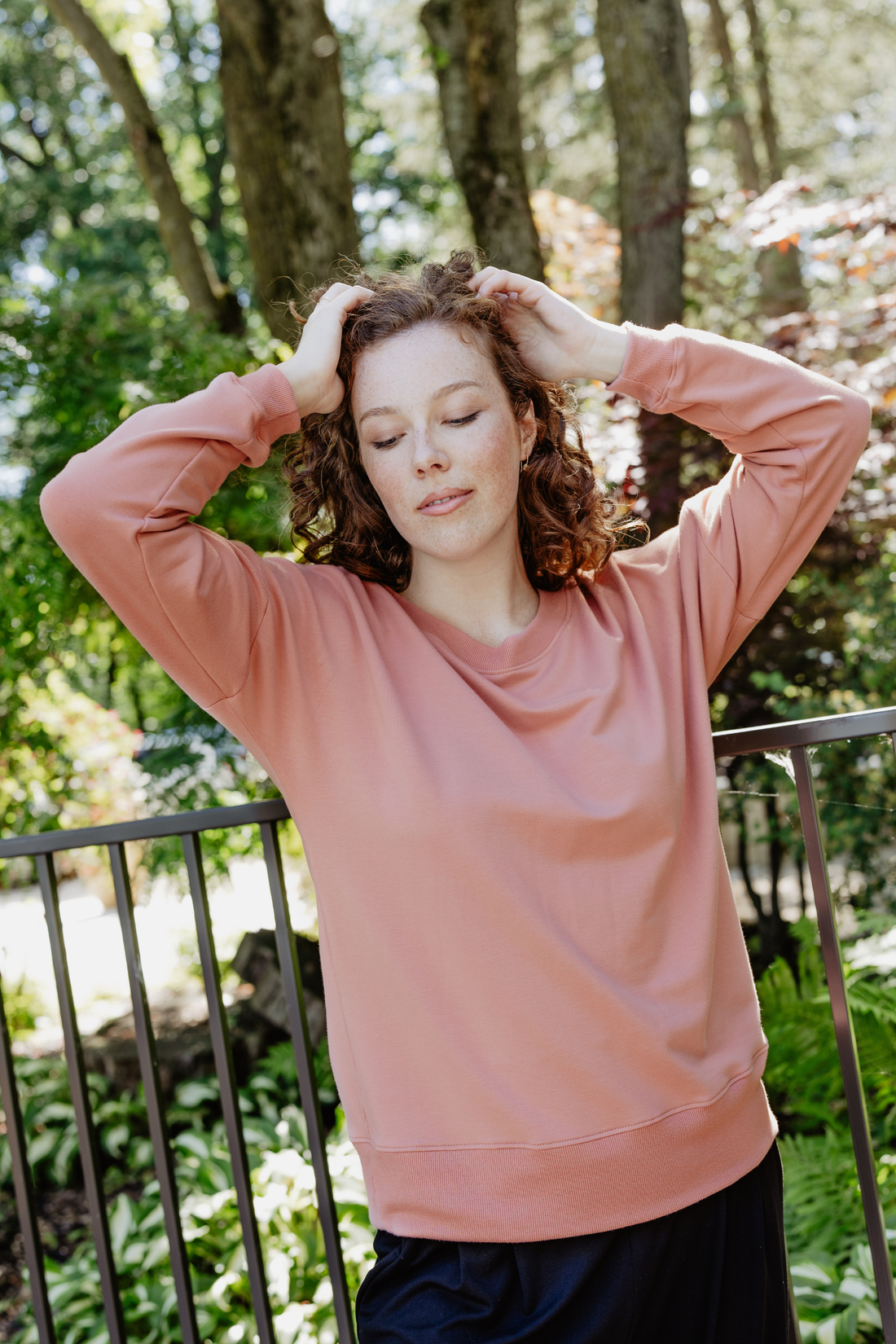 Chandail en molleton - rose doux