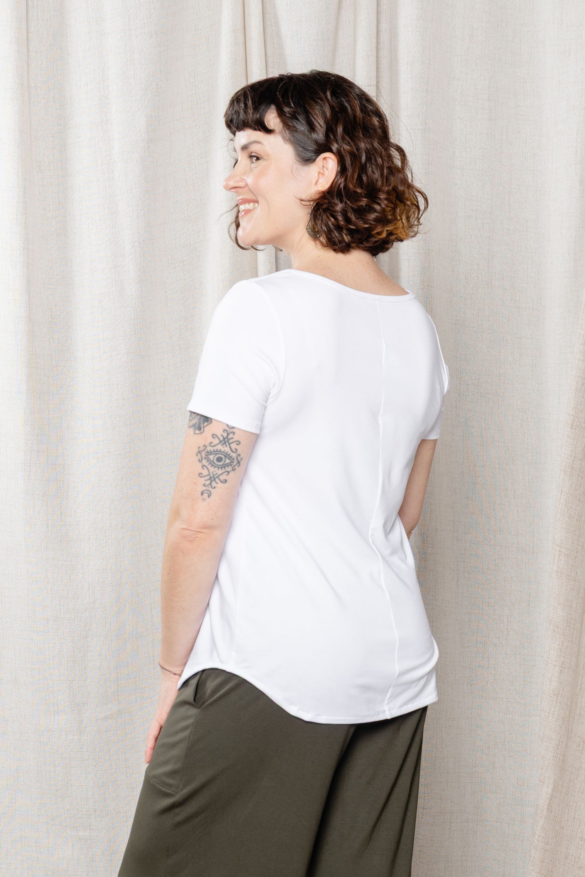 Haut col V - blanc