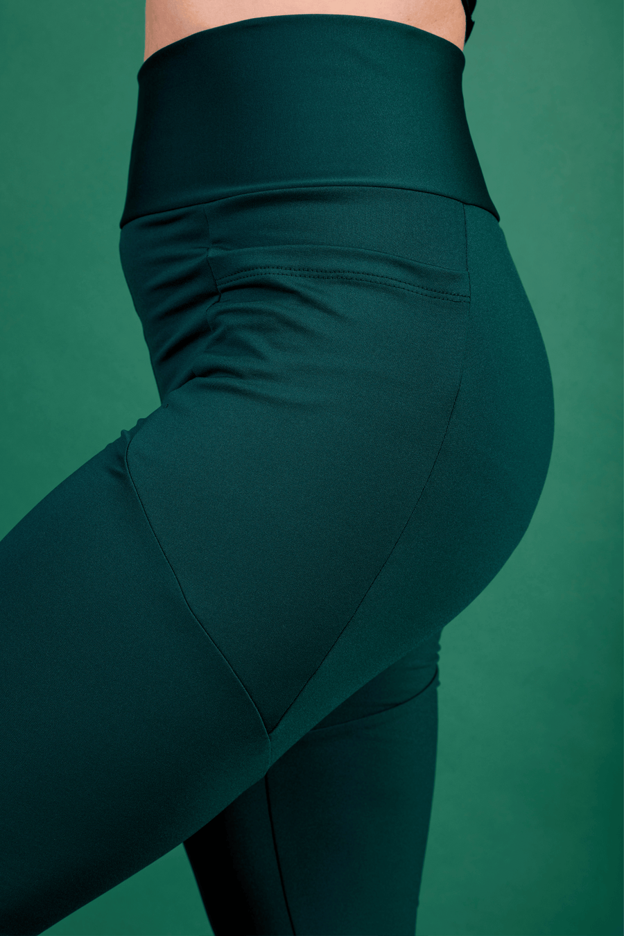 legging effet polar vert profond