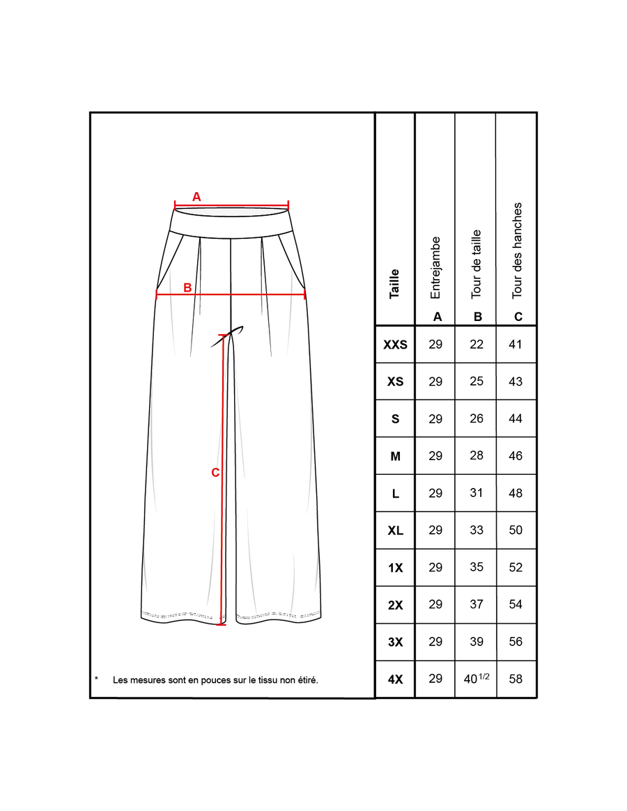 Pantalon large à plis creux - carmin