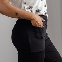 Pantalon habillé avec poches jambe droite - noir