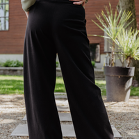Pantalon large effet denim - noir