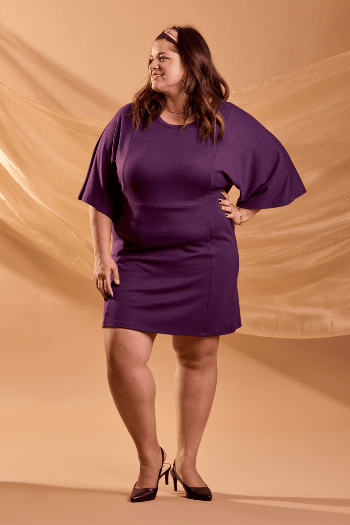 Robe avec manches kimono mauve