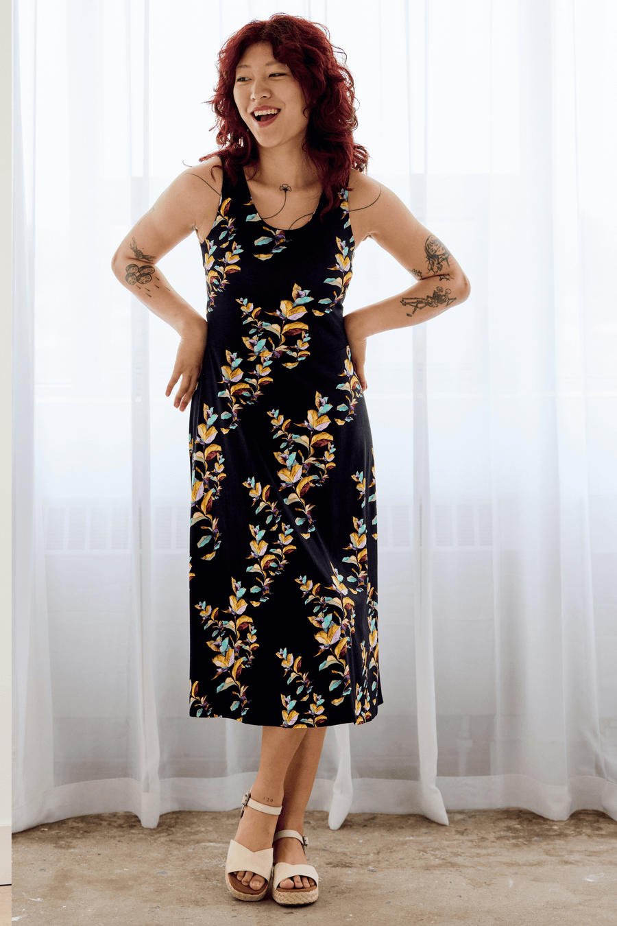 Robe longue avec dos ouvert - eucalyptus