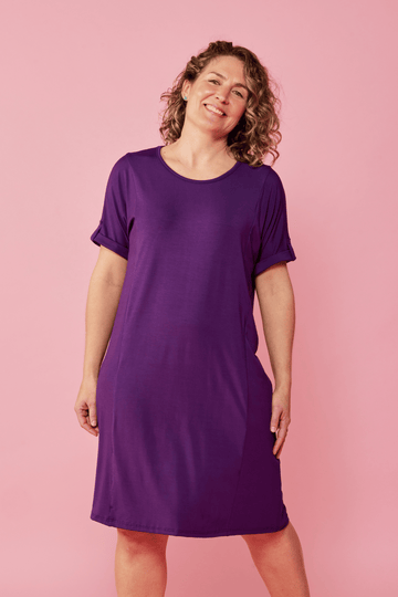Robe t-shirt fluide - violet
