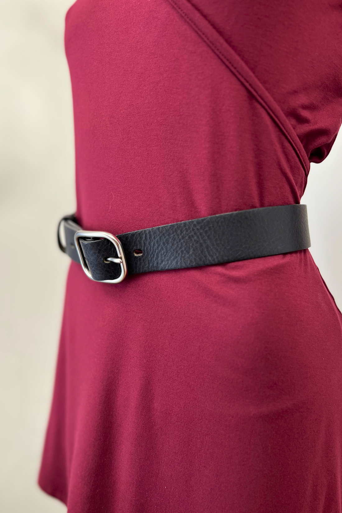 Ceinture en cuir véritable - noir