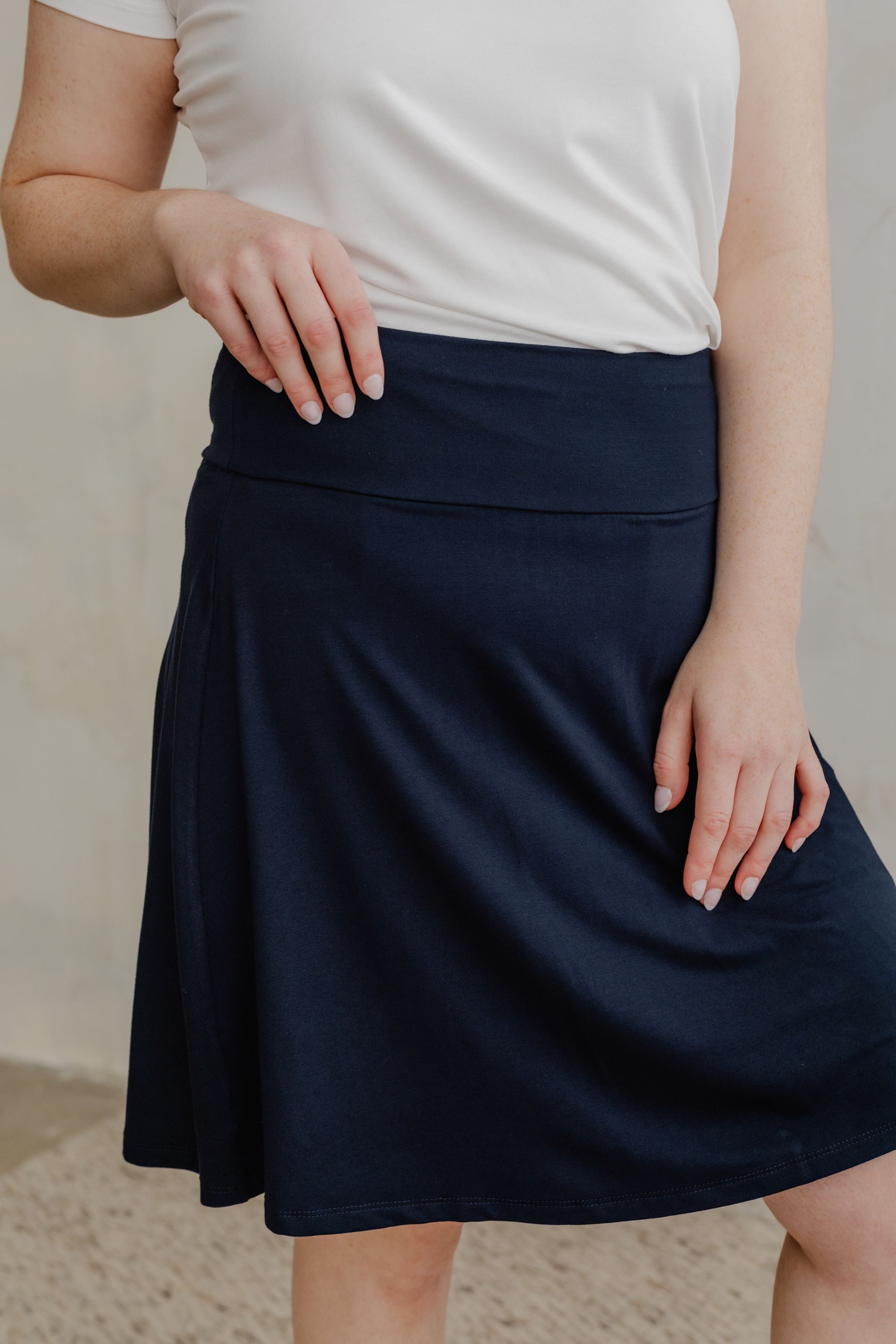 Jupe-short évasée - marine