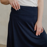 Jupe-short évasée - marine