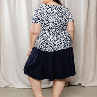 Jupe-short évasée - marine