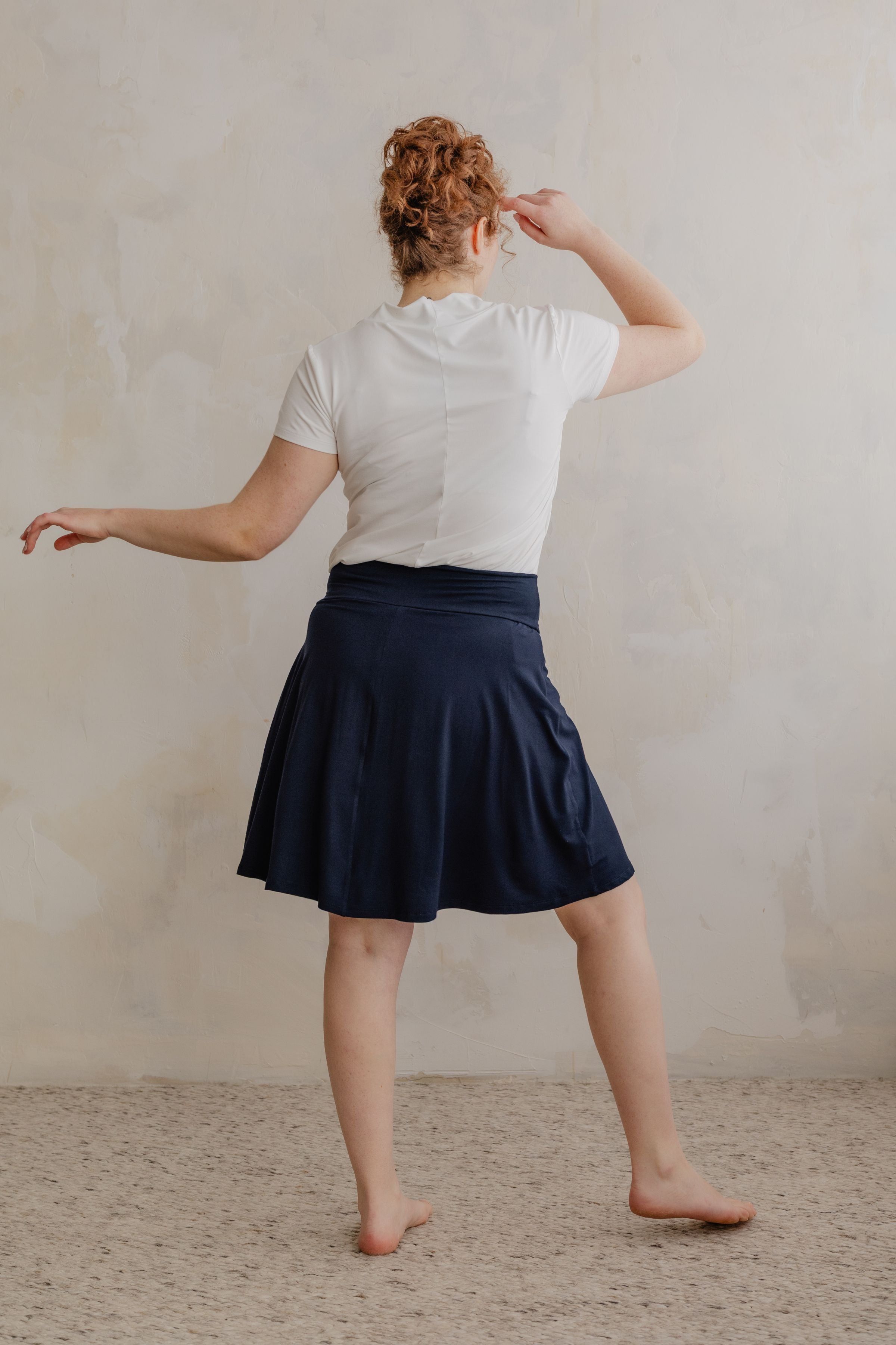Jupe-short évasée - marine