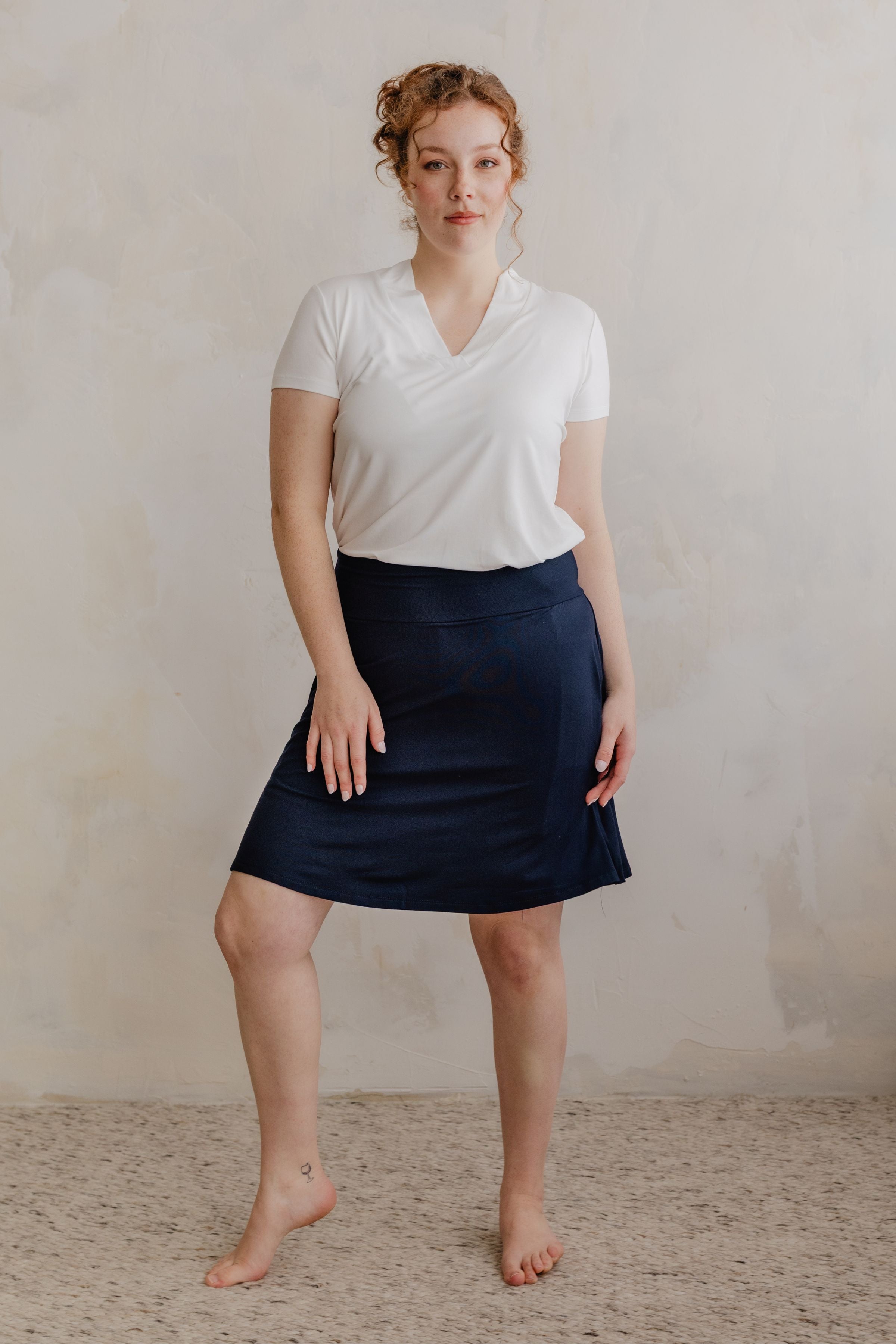 Jupe-short évasée - marine