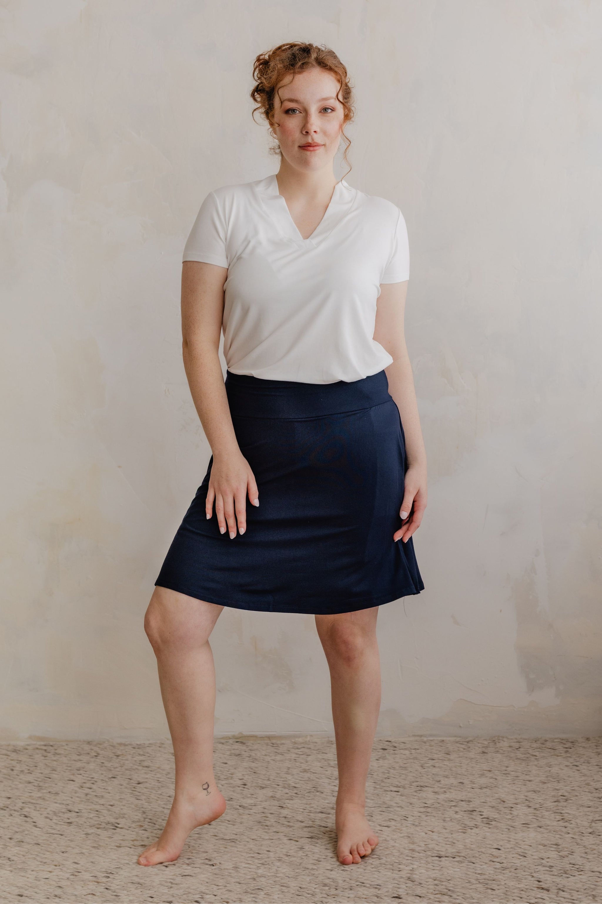Jupe-short évasée - marine