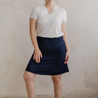 Jupe-short évasée - marine