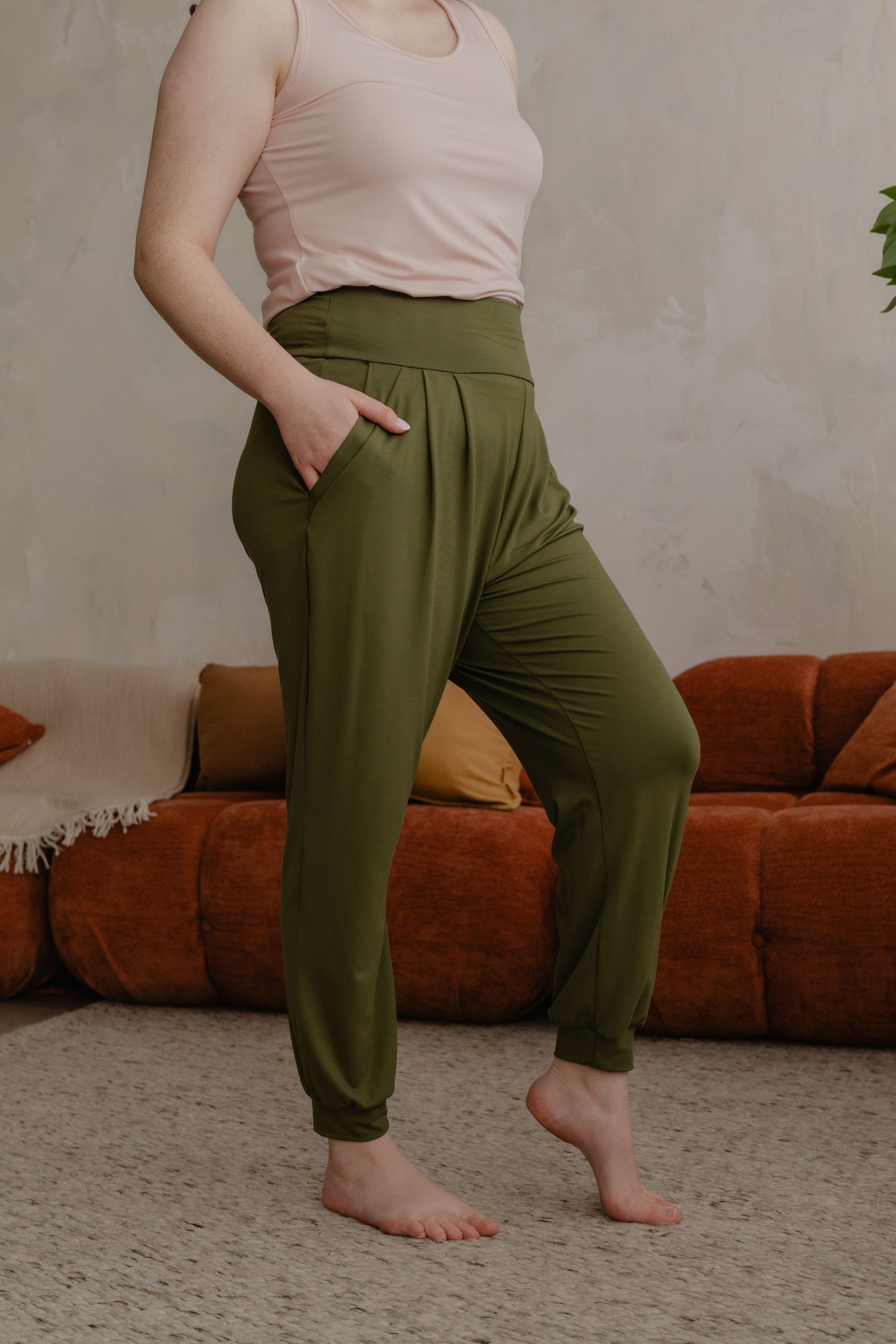 Pantalon ample avec poches - cactus