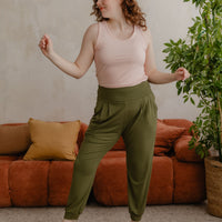 Pantalon ample avec poches - cactus