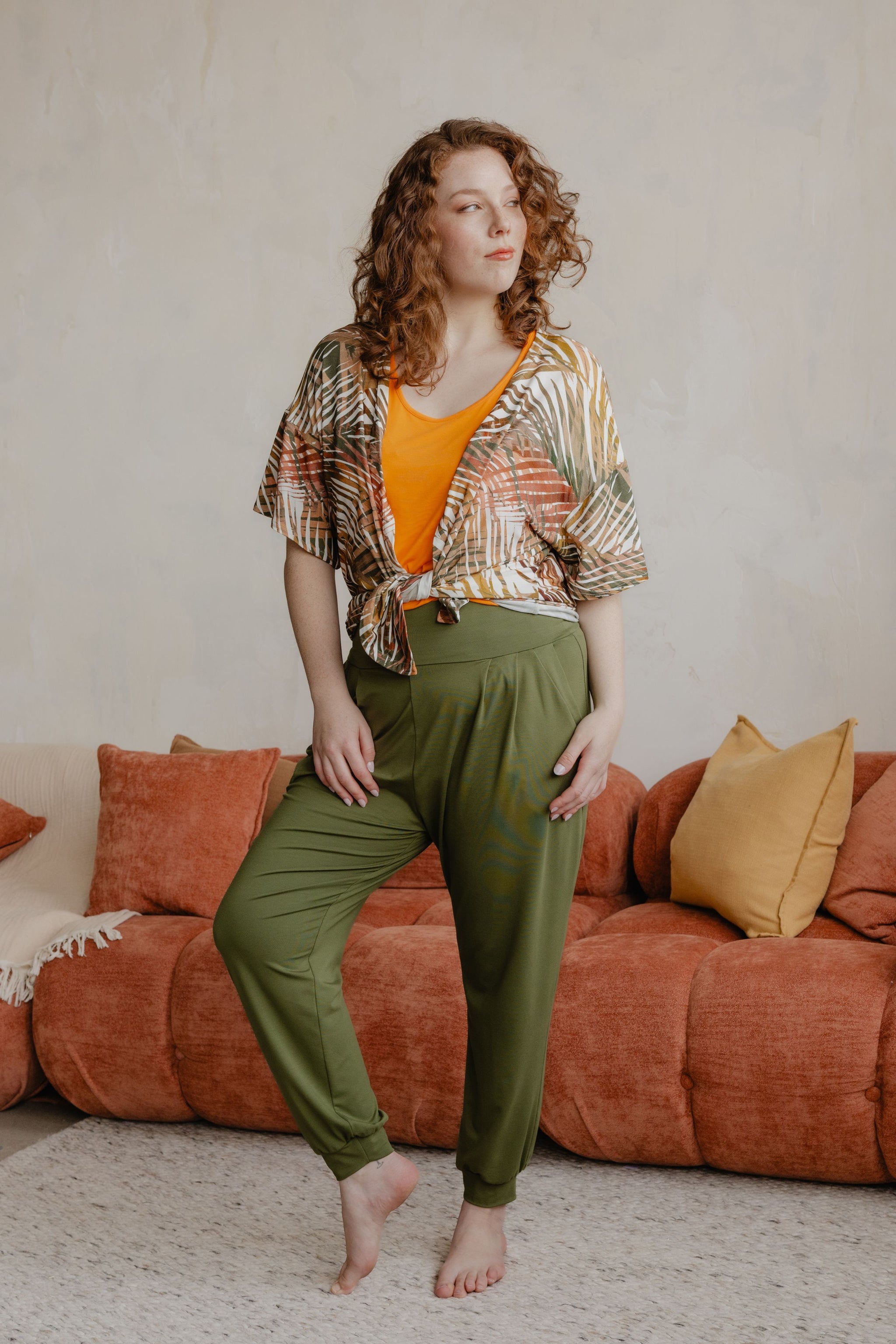 Pantalon ample avec poches - cactus