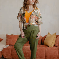 Pantalon ample avec poches - cactus