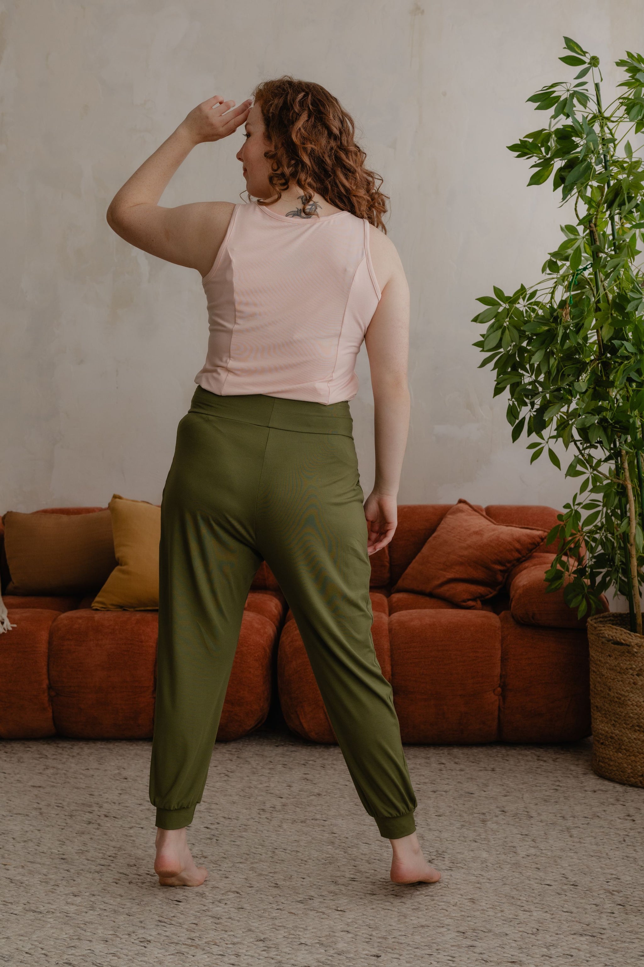 Pantalon ample avec poches - cactus