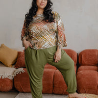 Pantalon ample avec poches - cactus
