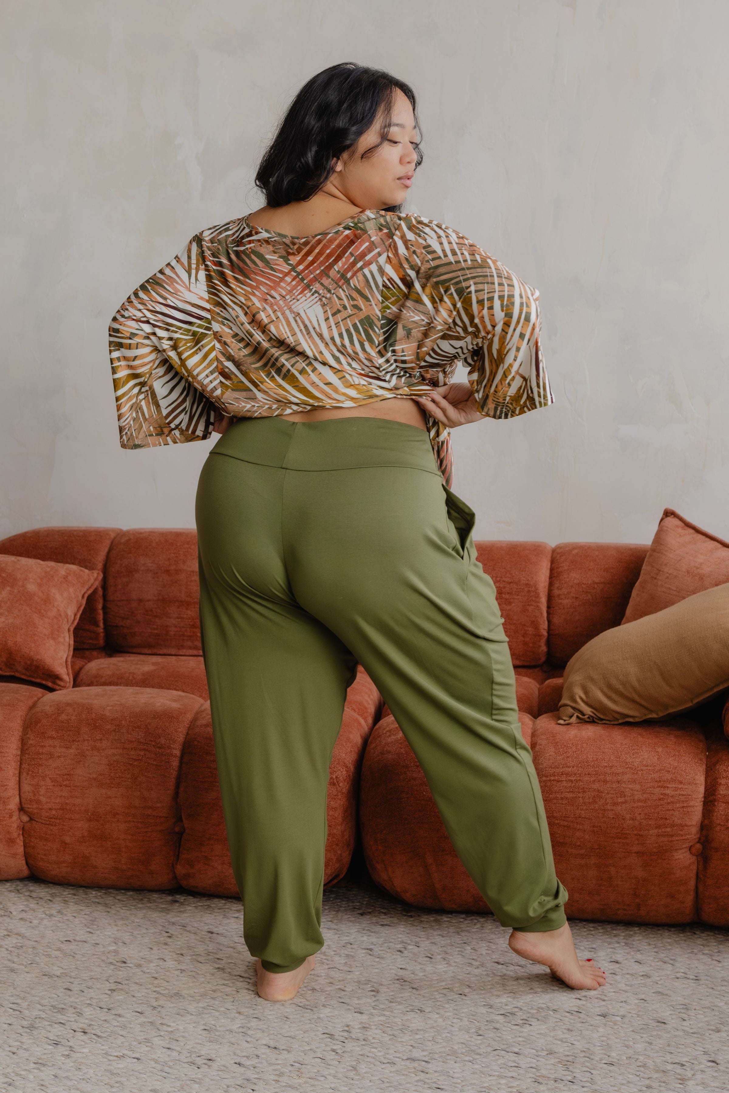 Pantalon ample avec poches - cactus