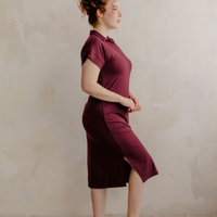 Robe polo midi - amarante