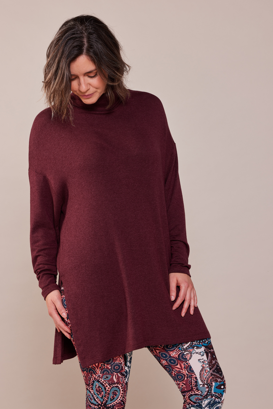 Tunique fluide col roul shiraz Fait au Qu bec XXS 4X