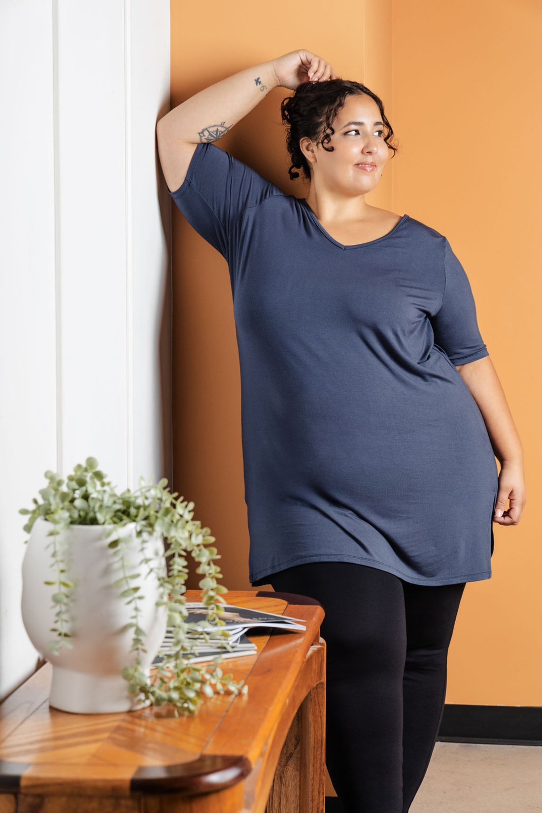 Tunique longue ultradouce - acier