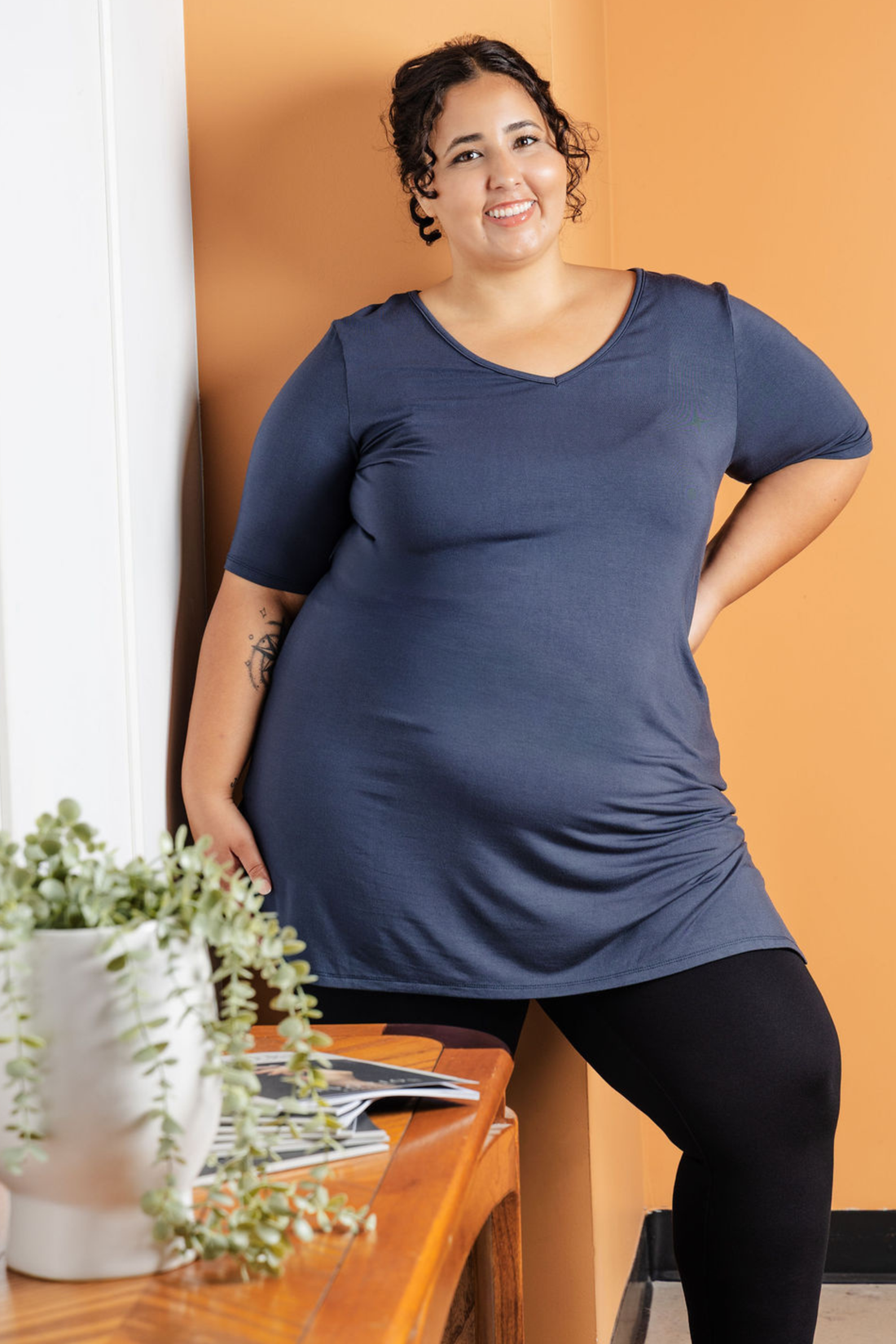 Tunique longue ultradouce - acier