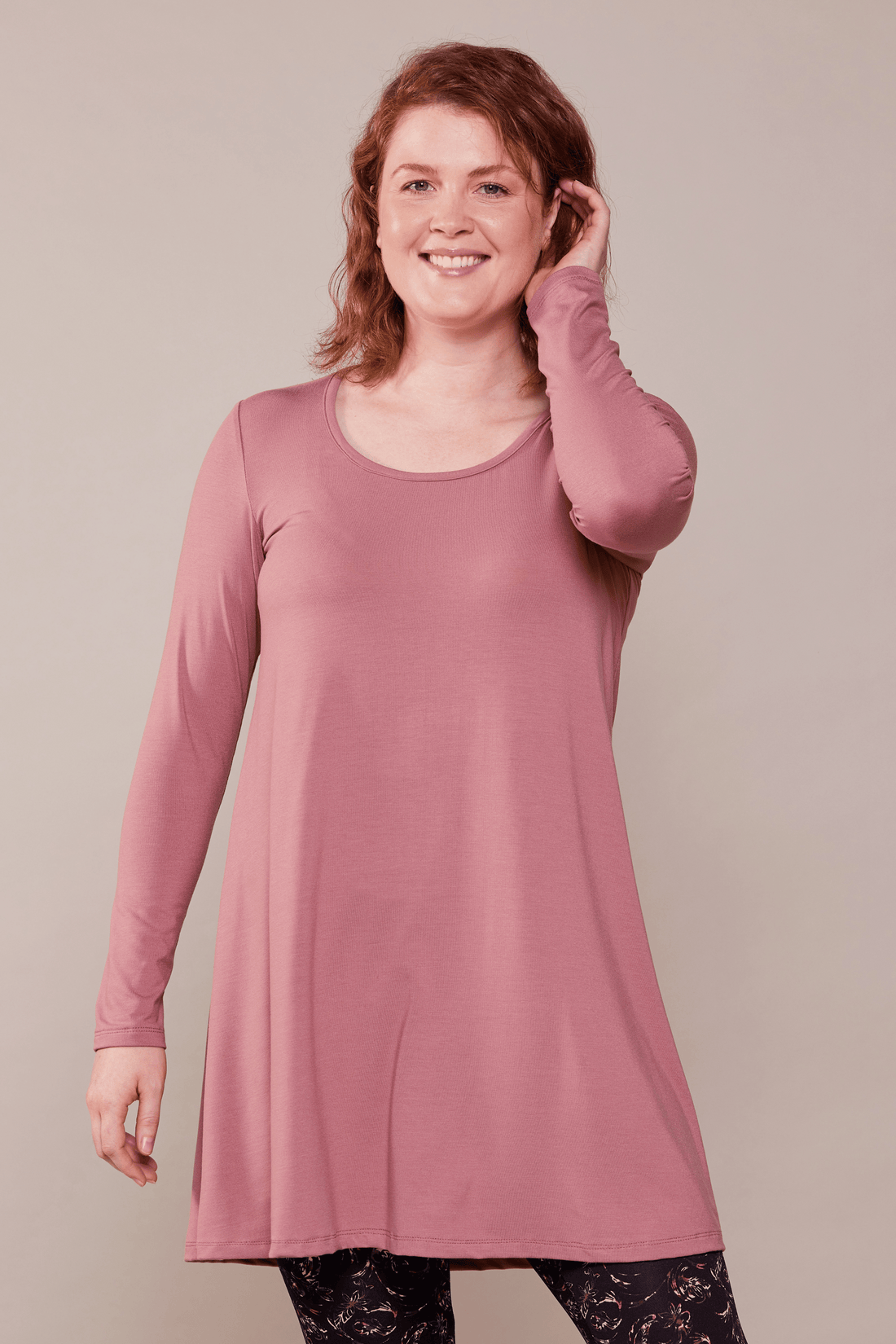 Tunique trapeze rose cendre