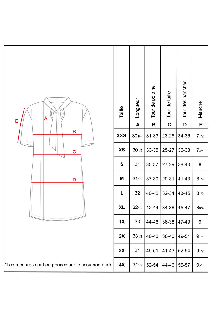 Tunique lavallière - amarante