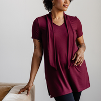 Tunique lavallière - amarante