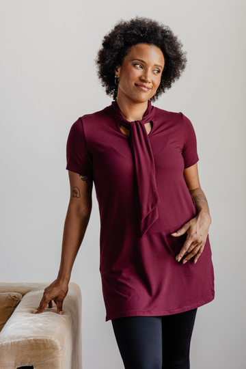 Tunique lavallière - amarante