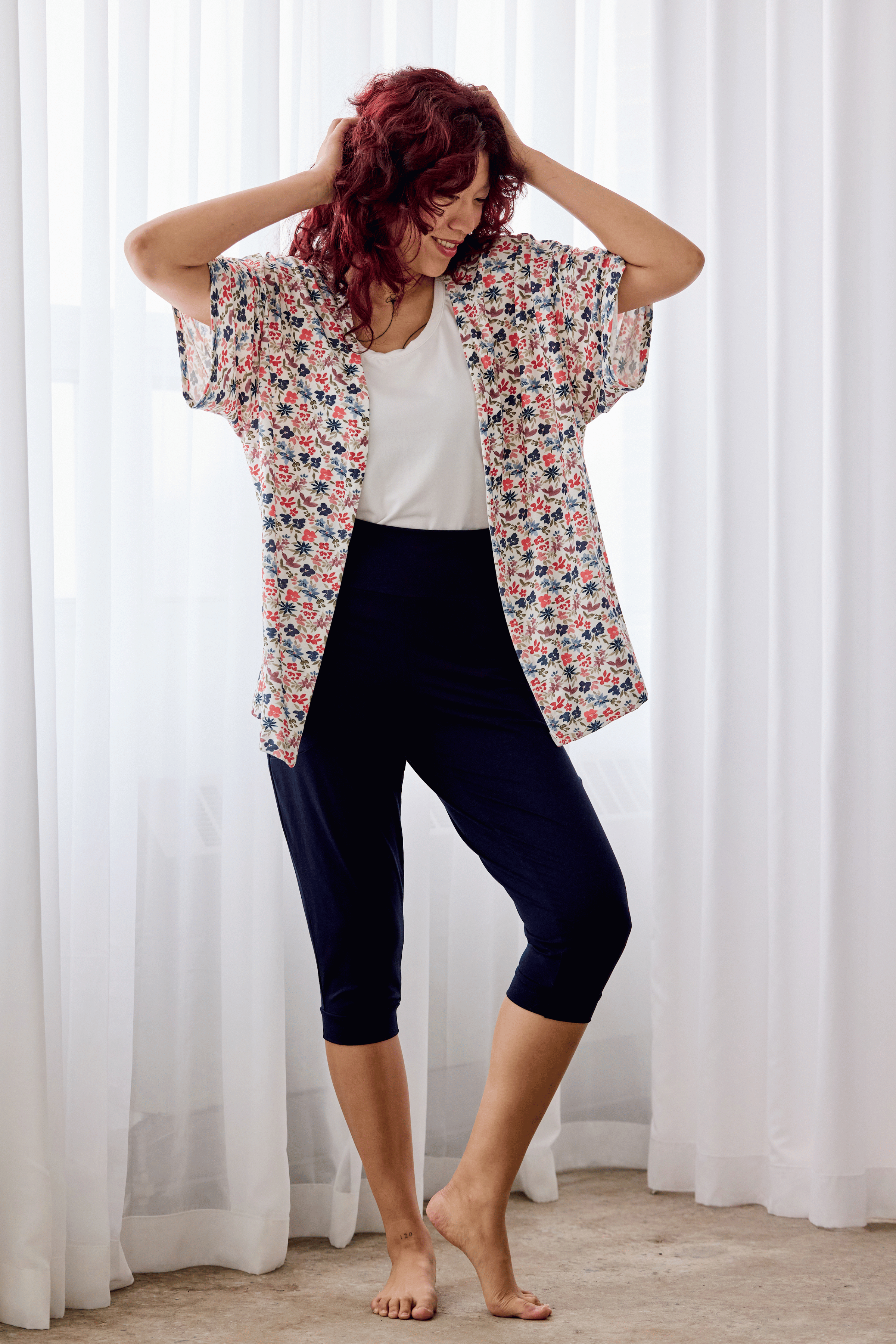 Veste kimono - floraison