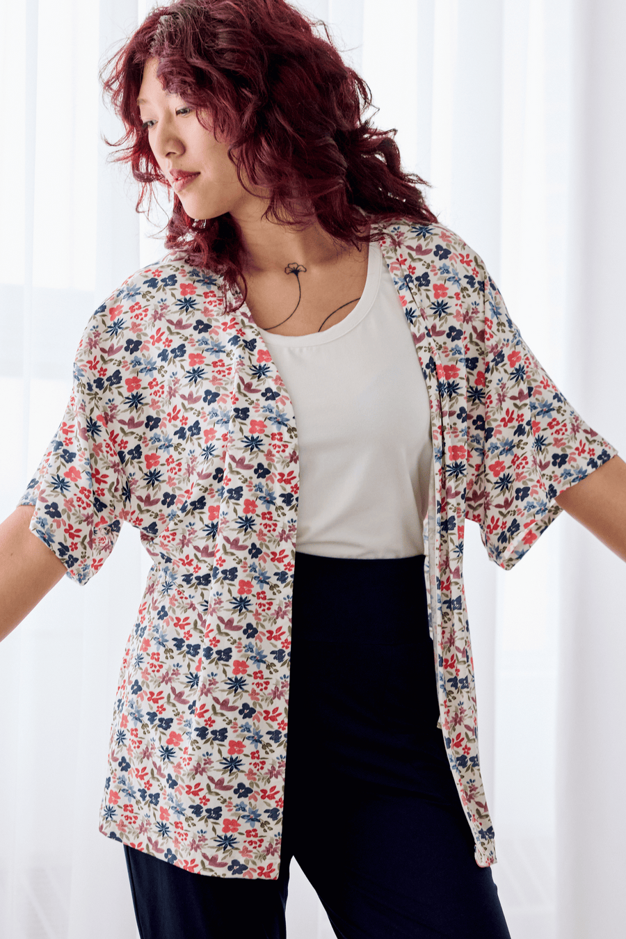 Veste kimono - floraison