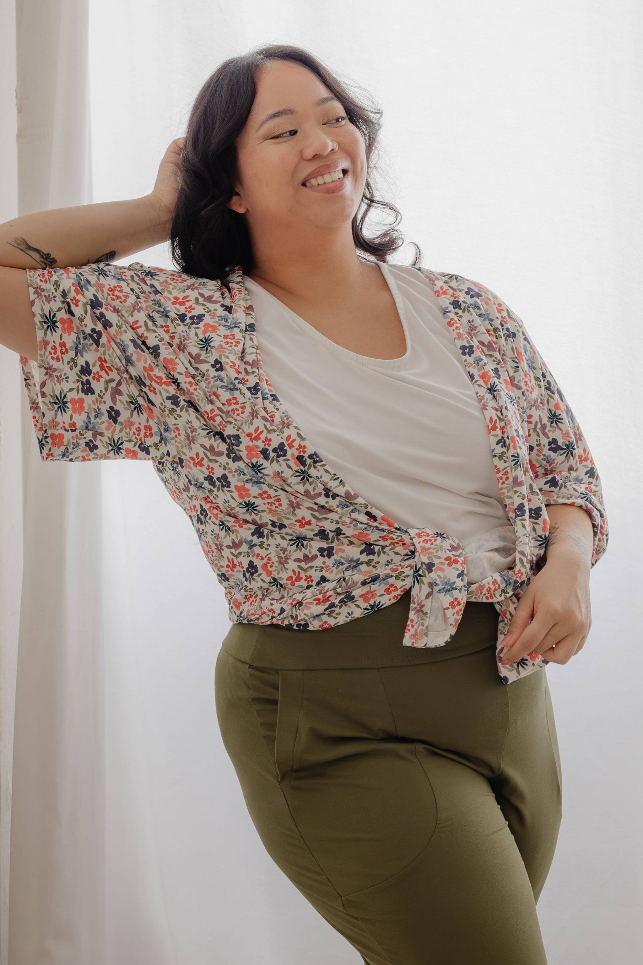 Veste kimono - floraison