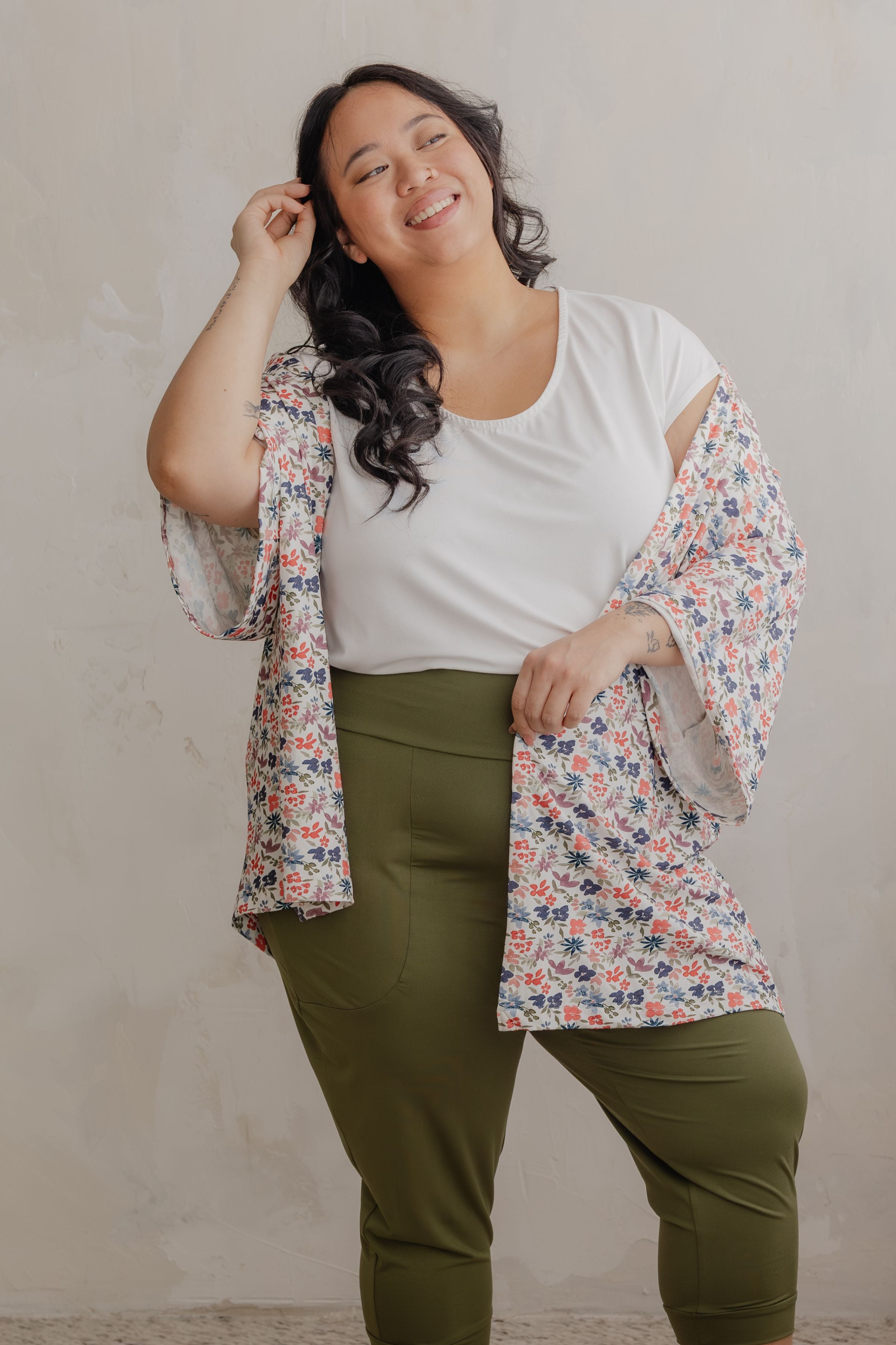 Veste kimono - floraison