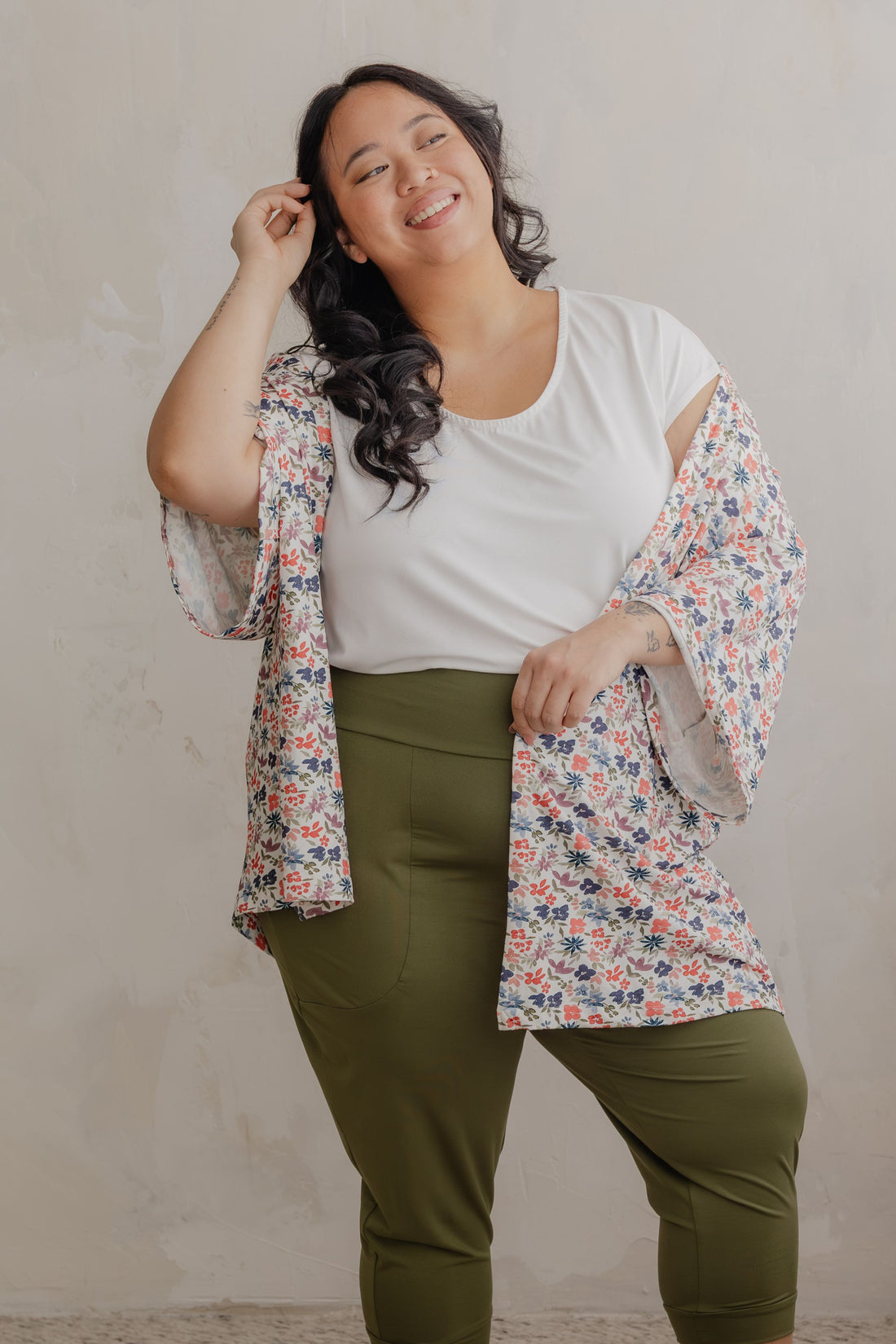 Veste kimono - floraison