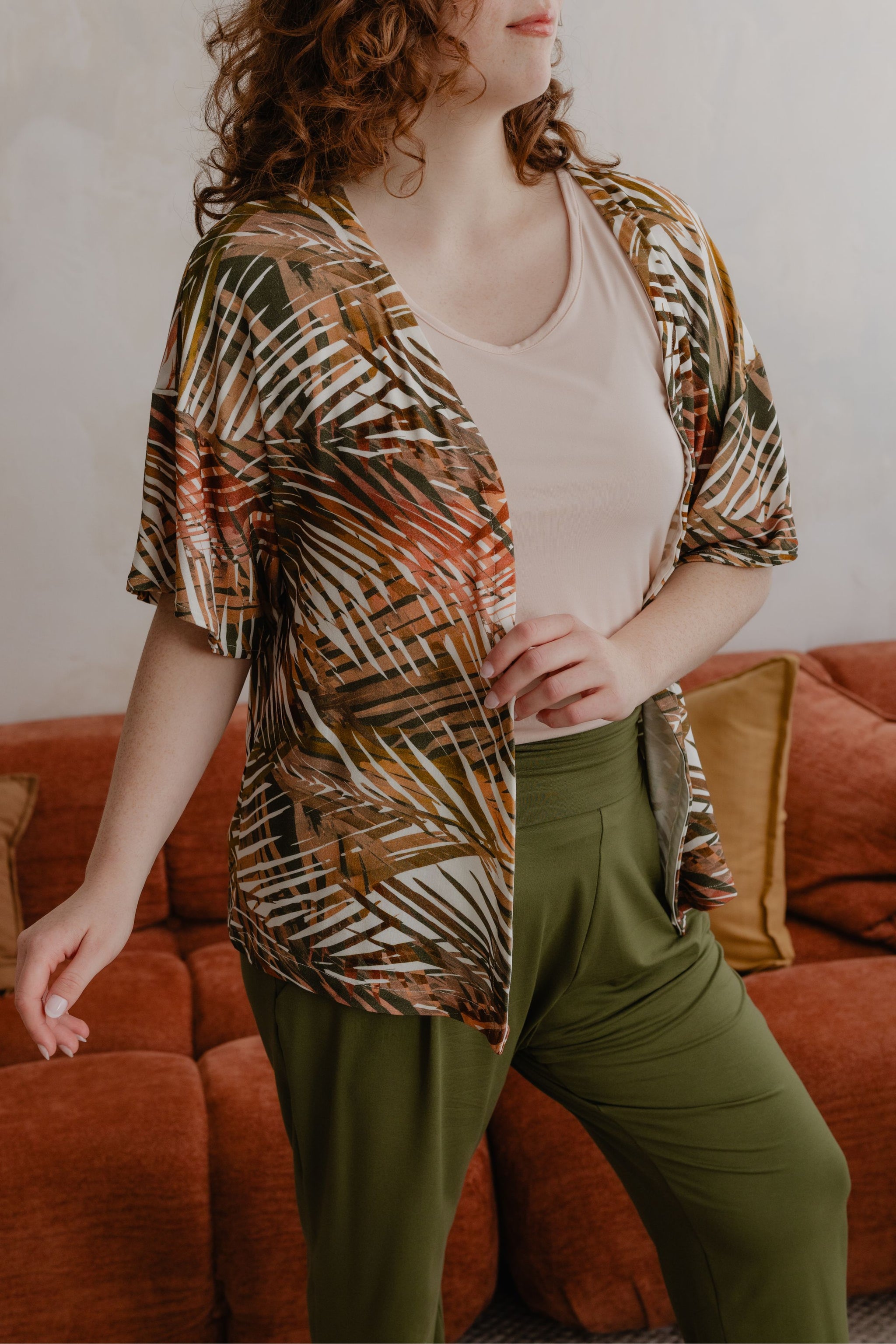 Veste kimono - palmiers