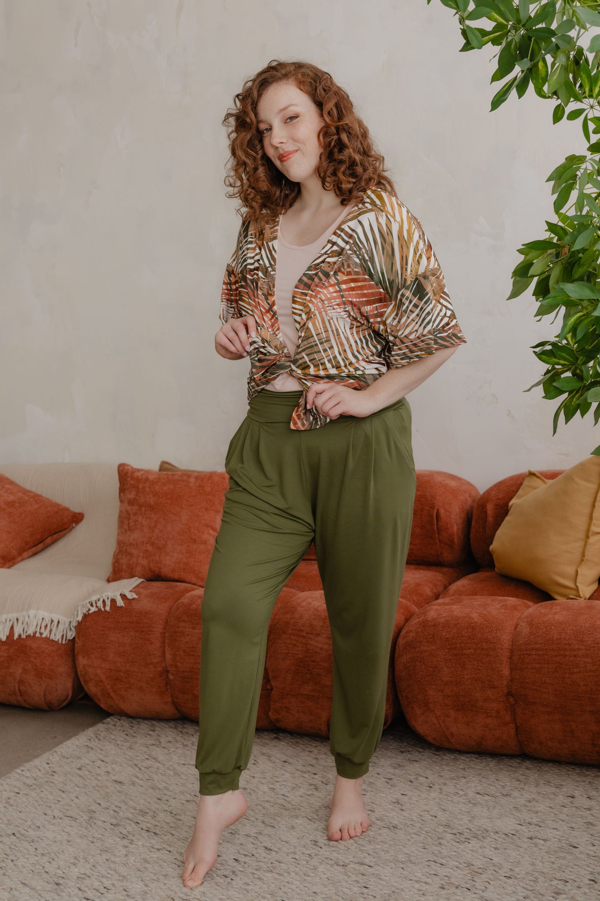 Veste kimono - palmiers