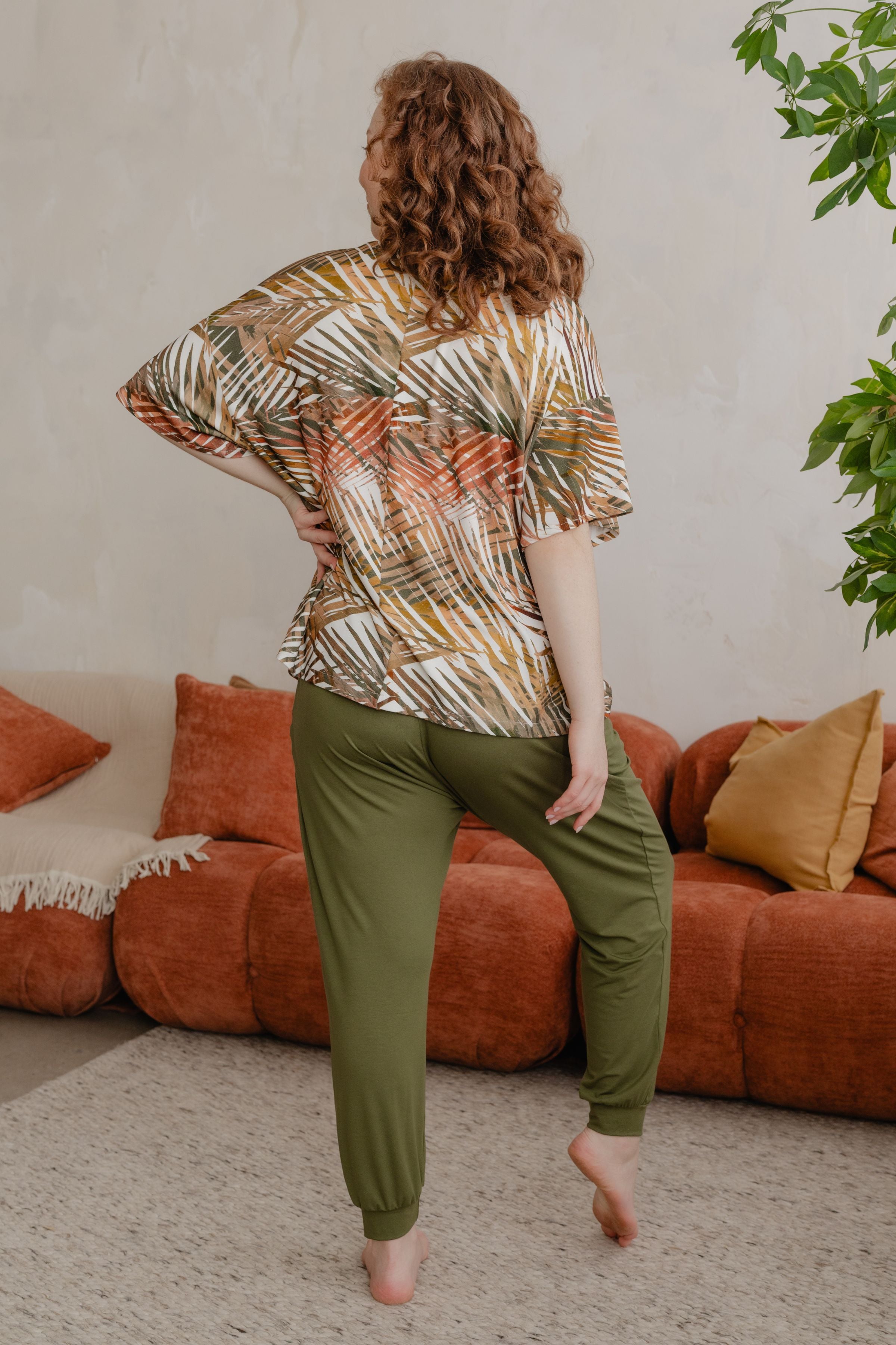 Veste kimono - palmiers