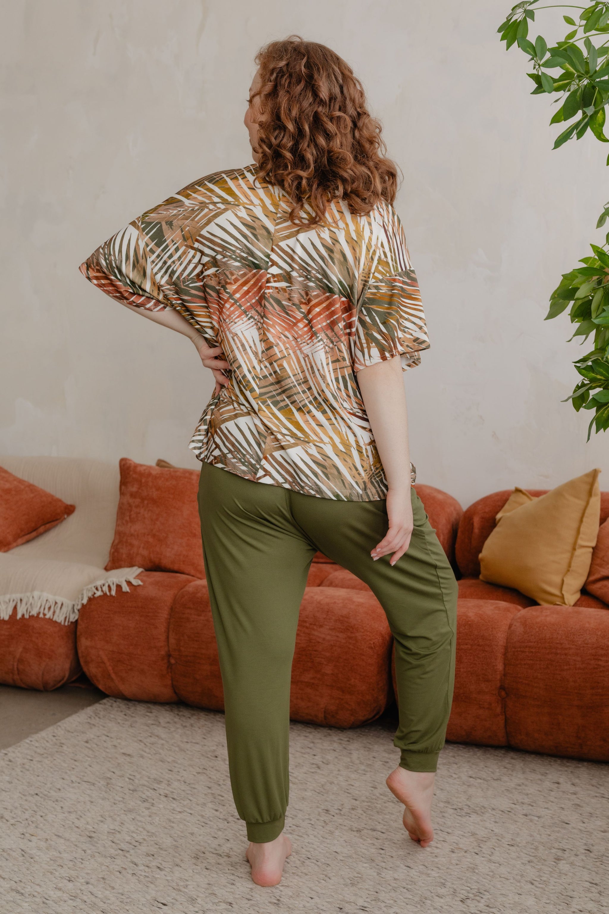 Veste kimono - palmiers