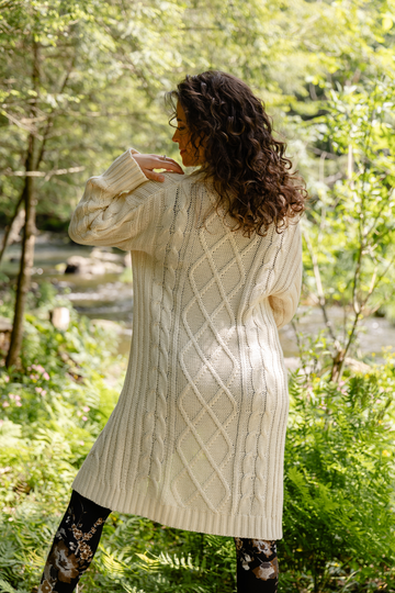PRÉCOMMANDE - Veste réconfortante maille torsadée - crème