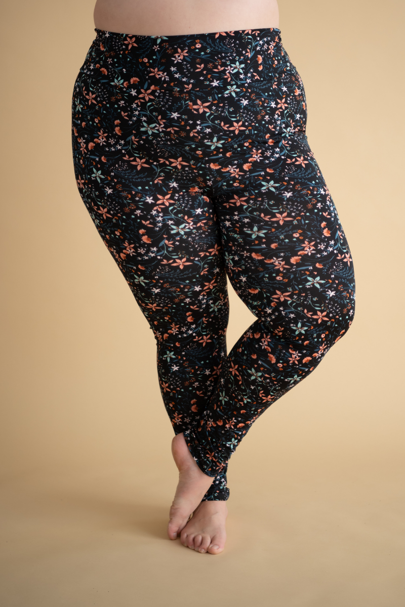 Plus size 2025 floral leggings